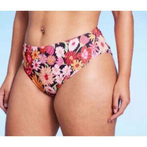 Wild Fable - Women's Ribbed High Waist High Leg Cheeky Bikini Bottom - XS(0-2)